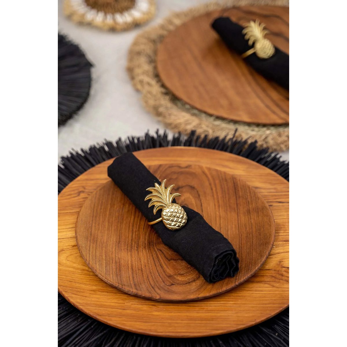Assiette ronde en racine de teck - XL