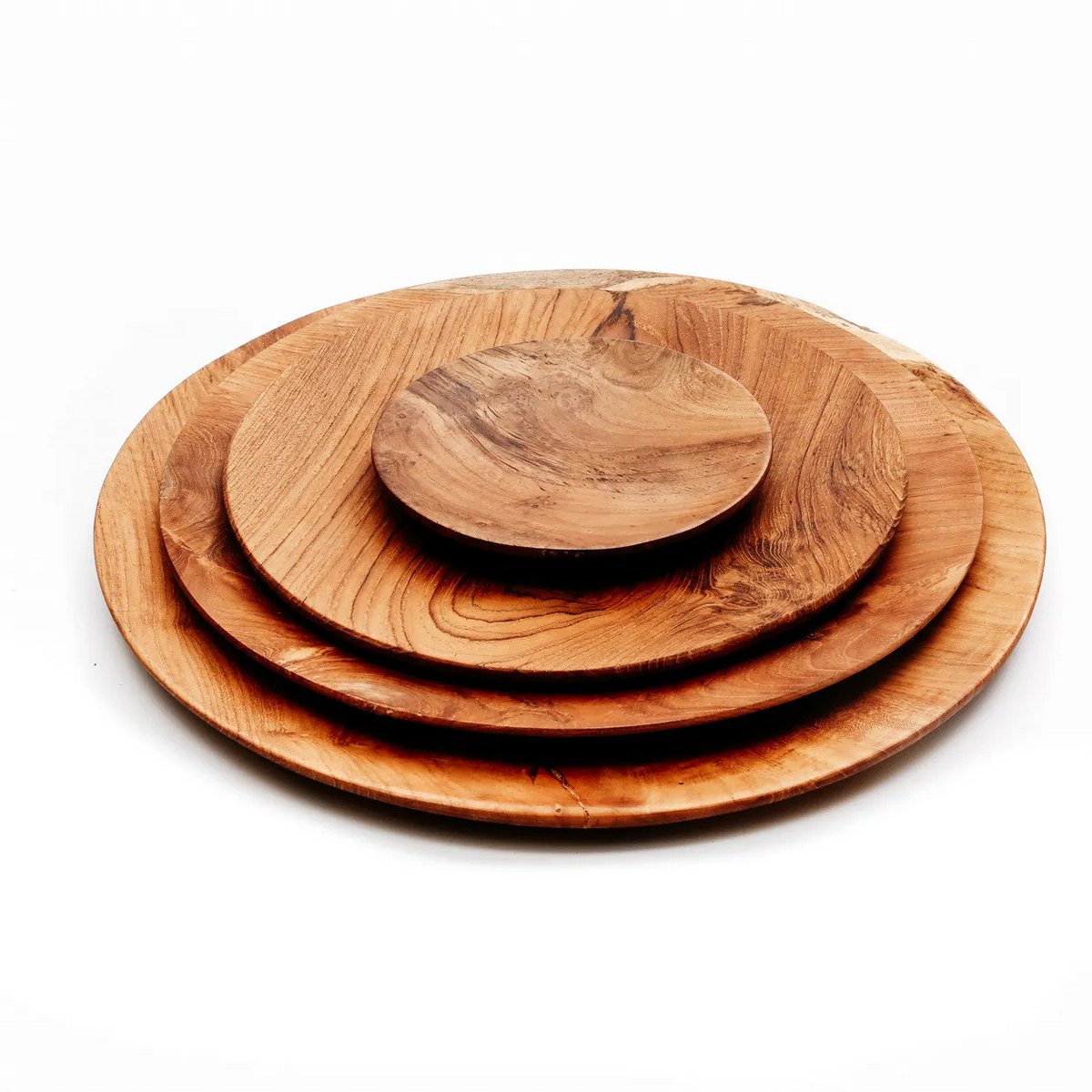 Assiette ronde en racine de teck - XL