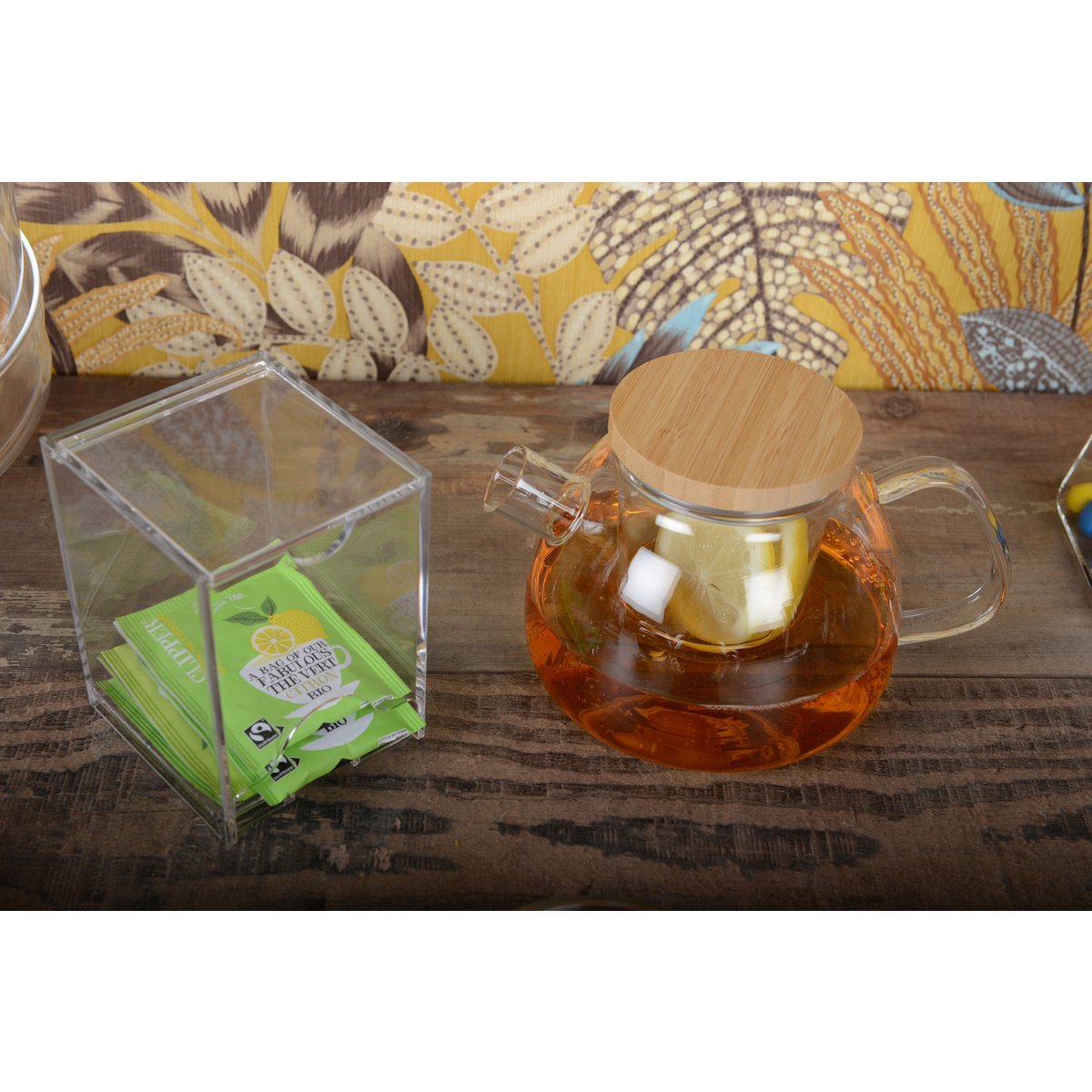 Théière 1l avec couvercle en bois