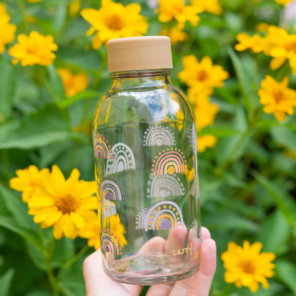 BOHO RAINBOW Bouteille en verre 0,4 l