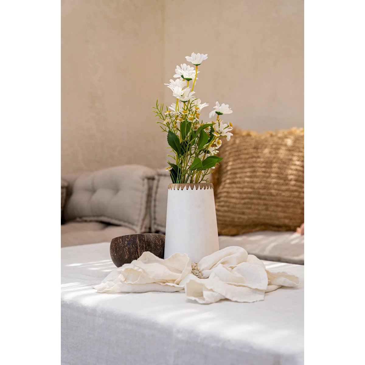 Serviette en Lin - Blanc - Lot de 4