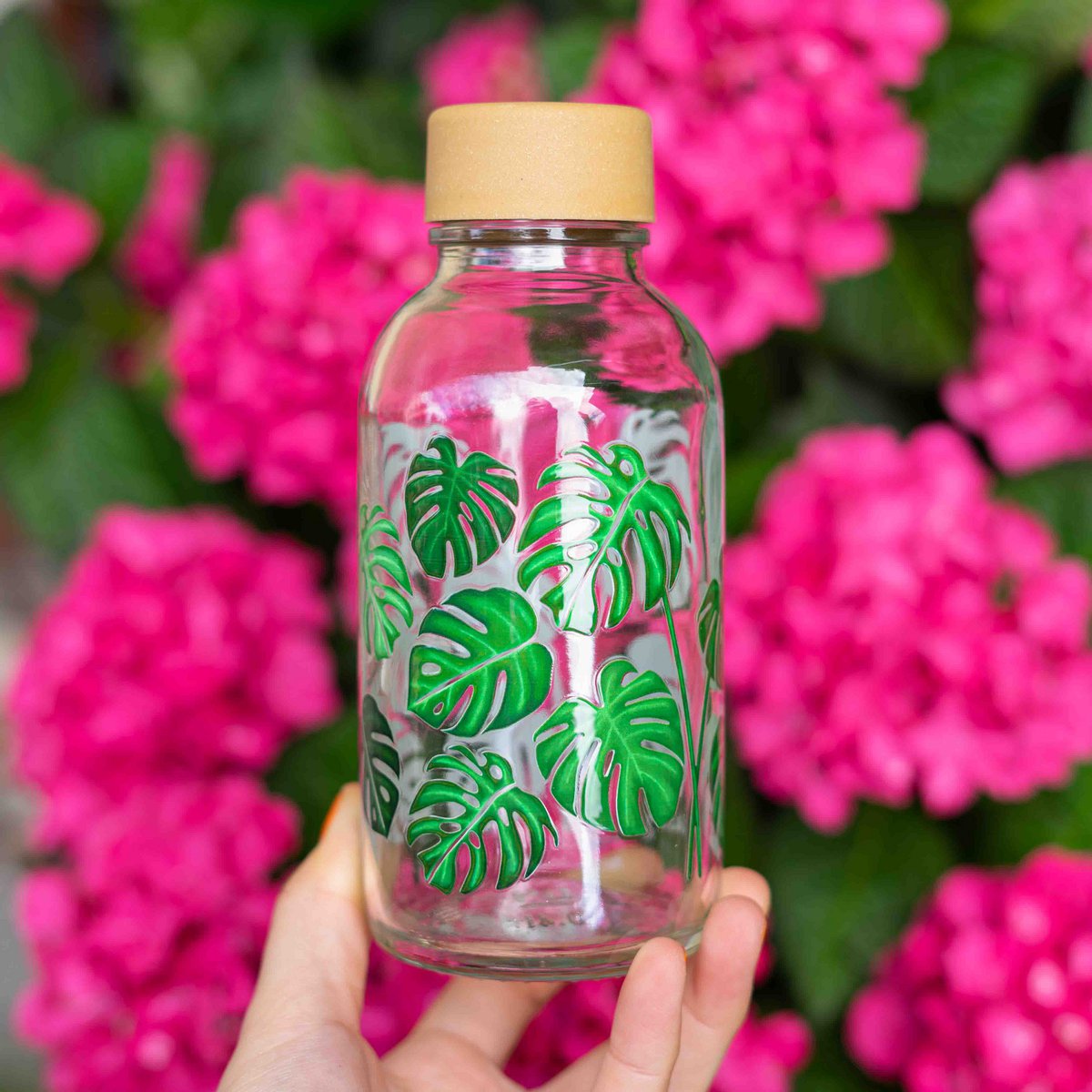 GREEN LIVING Bouteille en verre de 0,4 l