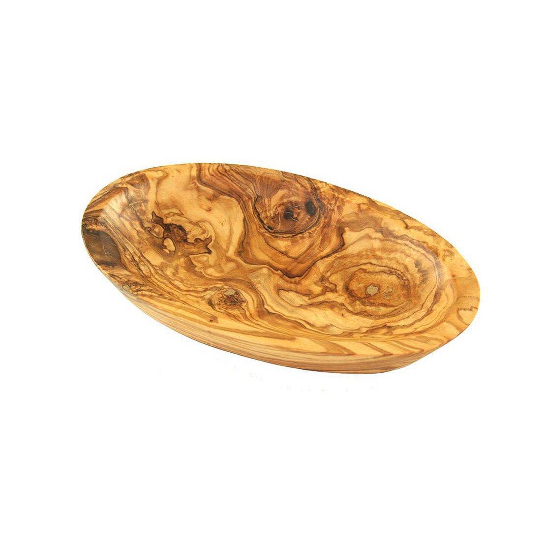 Bol ovale moyen d'environ 15 - 17 cm x 9 x 4 cm en bois d'olivier