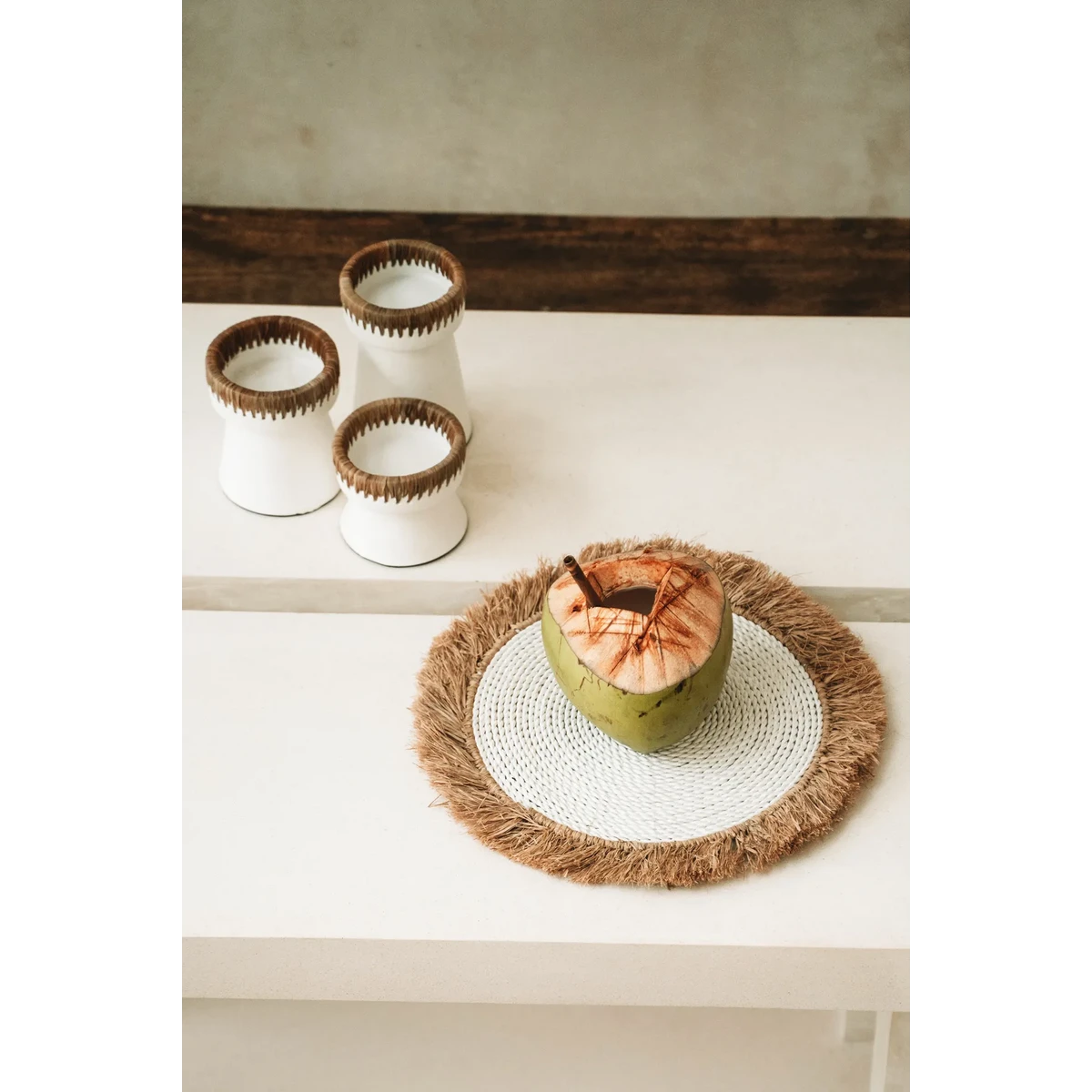 Set de Table en Raphia The Seagrass - Blanc Naturel