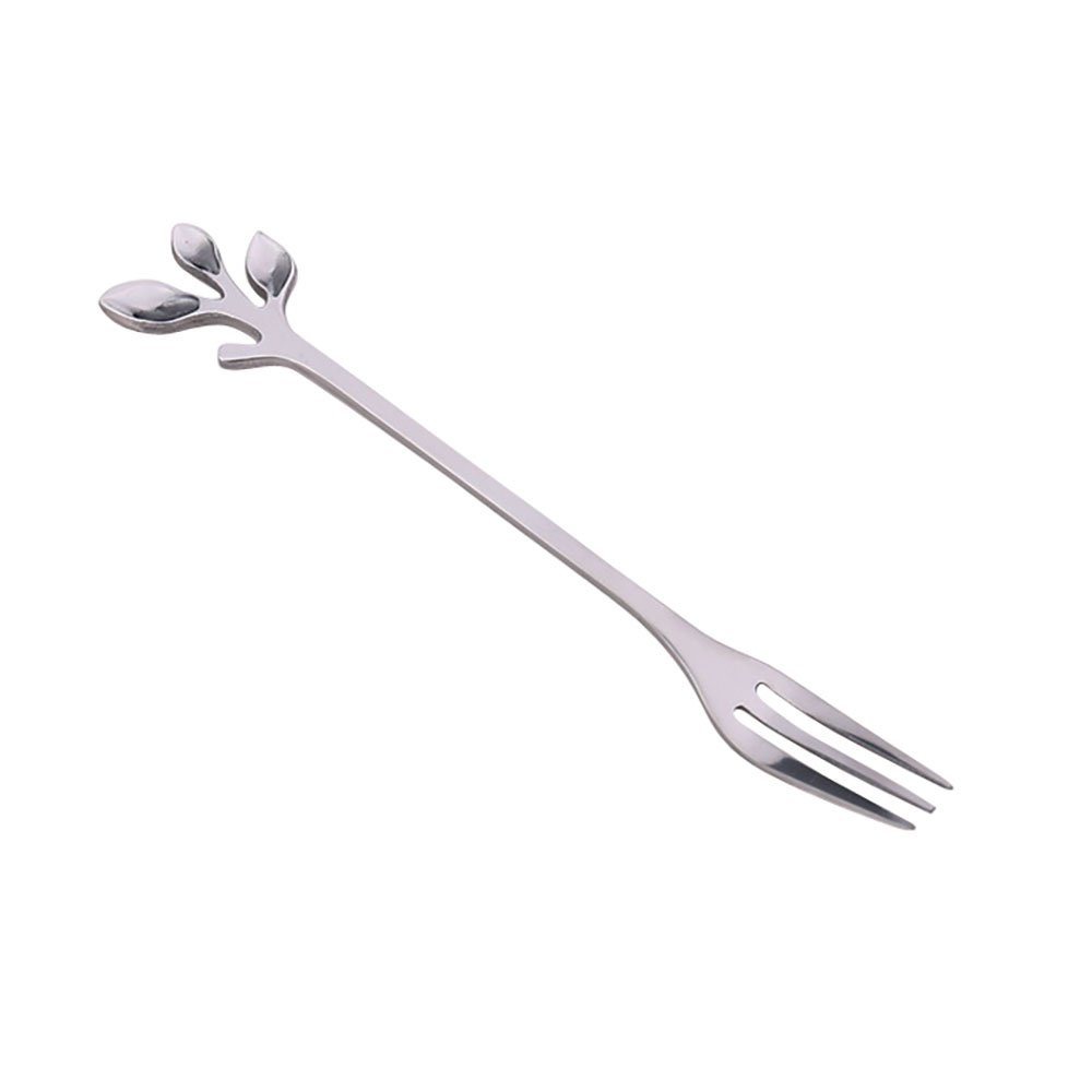 Fourchettes à dessert feuilles assorties argent - lot de 6