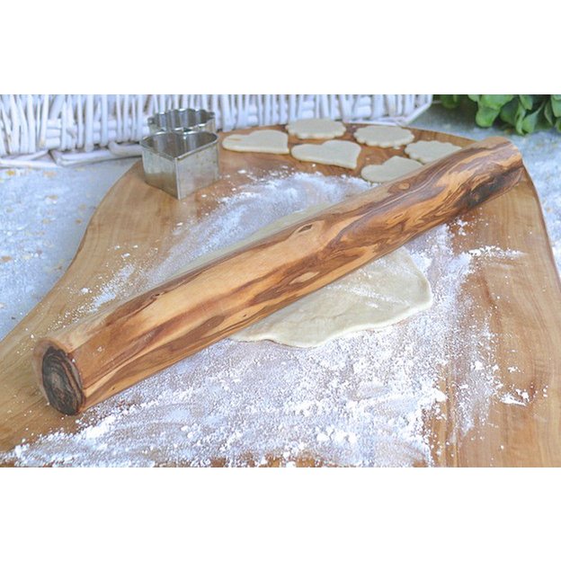 Rouleau à pâtisserie / rouleau à pâtisserie DESIGN 30 cm en bois d'olivier