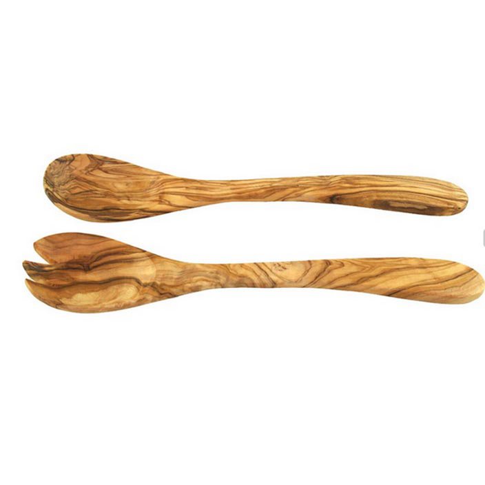 Couverts à salade en bois d'olivier 30 cm