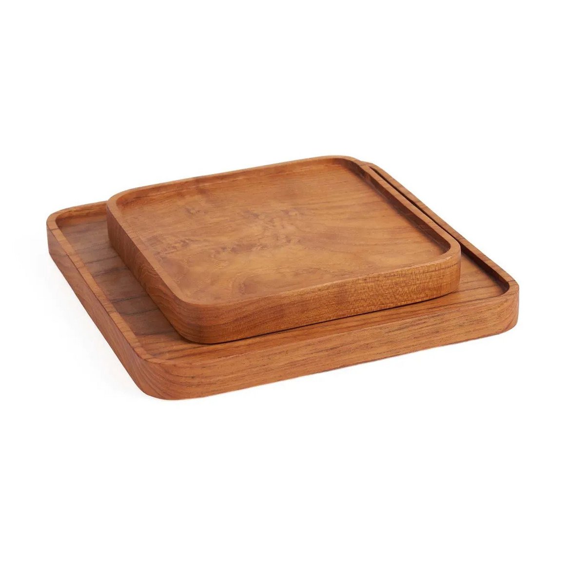 L'Assiette Carrée en Teck - Naturel - XS