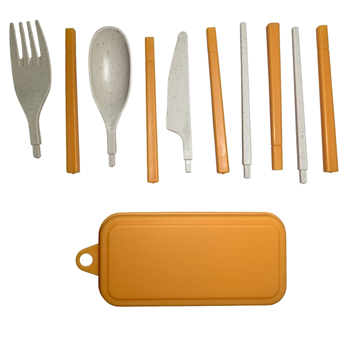 green-goose Ménagère Biosourcée Pliable - Orange - 4 Sets