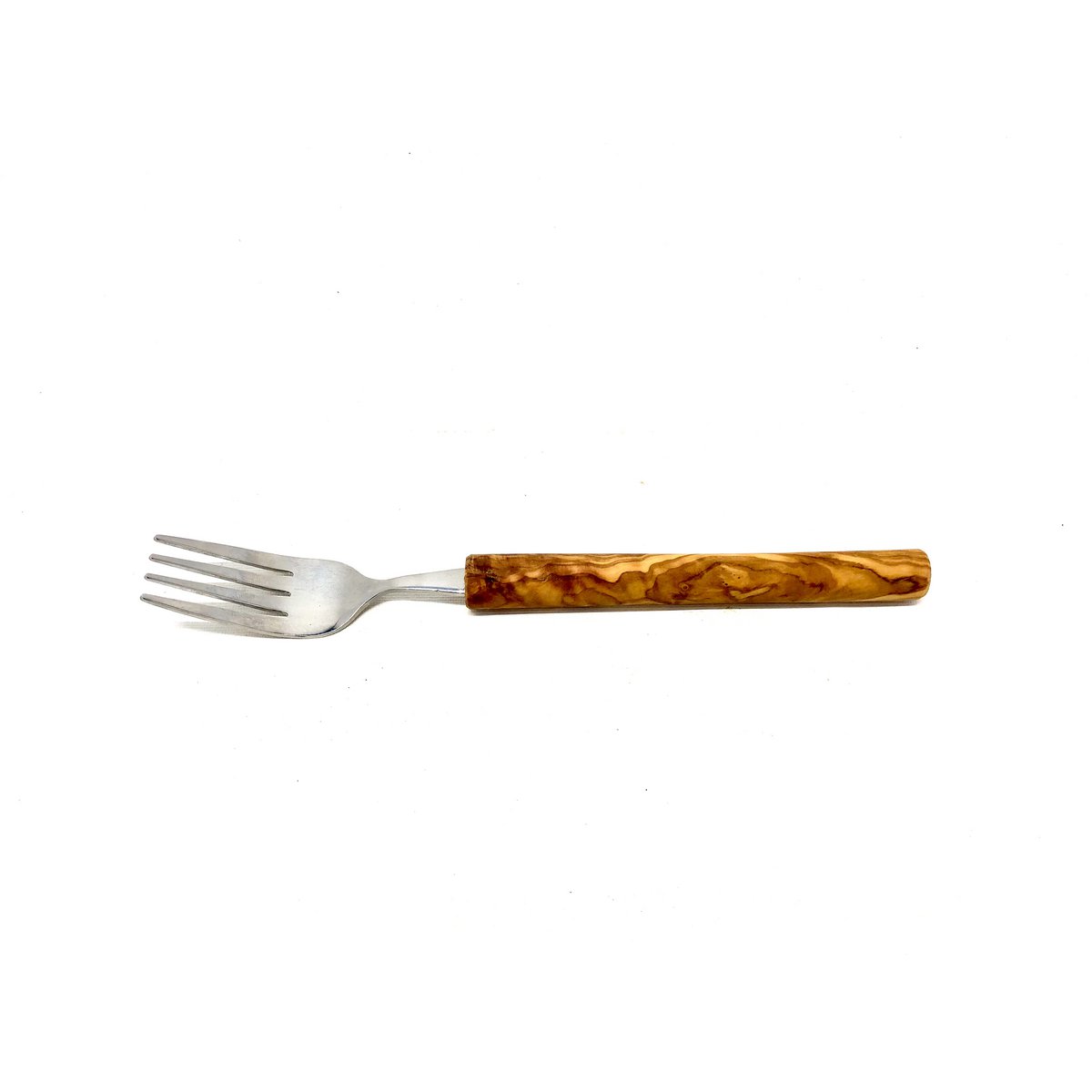 Couverts en acier inoxydable avec manche en bois d'olivier en lot de 3