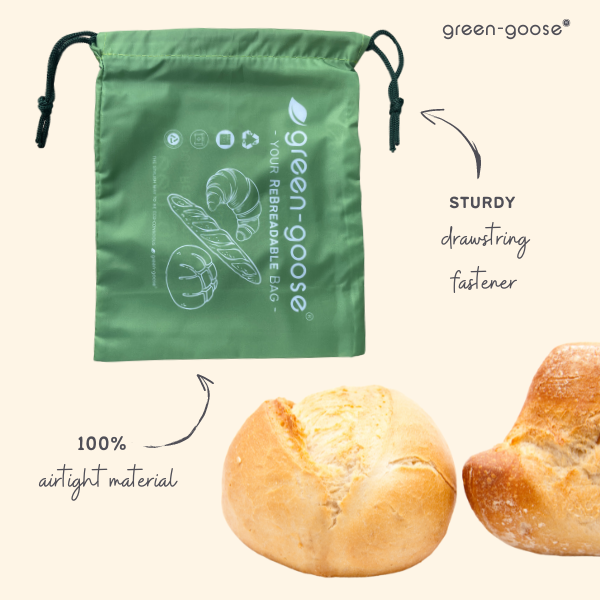 green-goose Sacs à Sandwich Réutilisables en rPet - 2 Pièces - 25x20cm