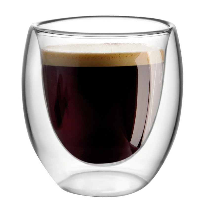 Tasses expresso verre double paroi 80ml - lot de 4