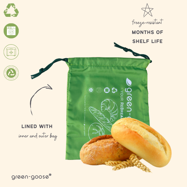 green-goose Ensemble de sacs à pain réutilisables en rPet