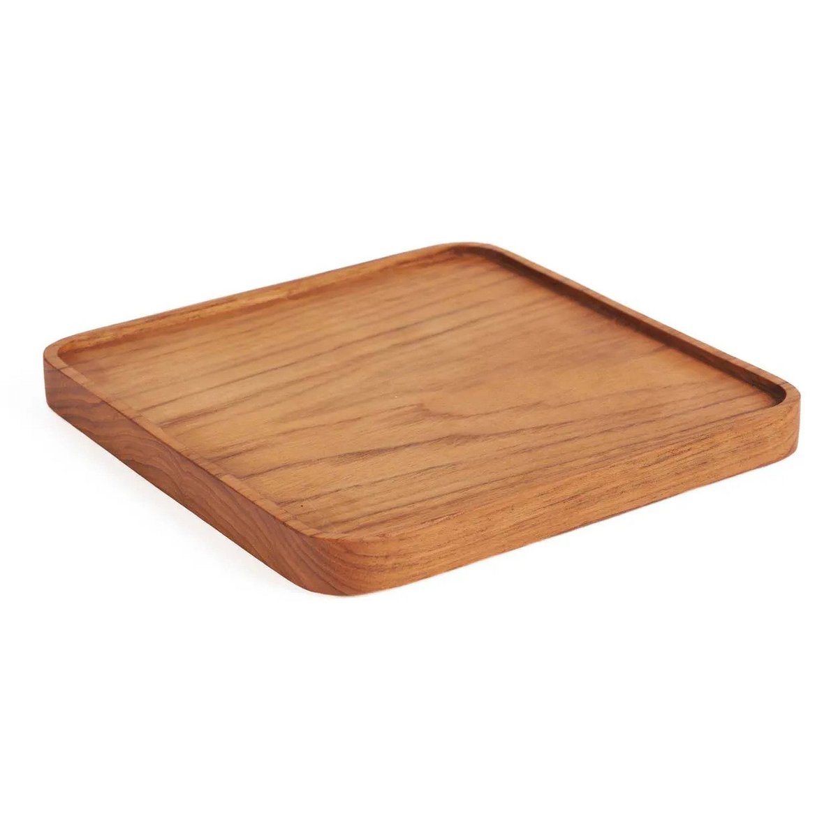 L'Assiette Carrée en Teck - Naturel - S