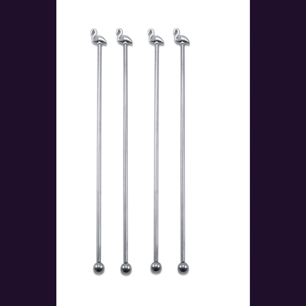 Touilleurs flamant rose - lot de 4