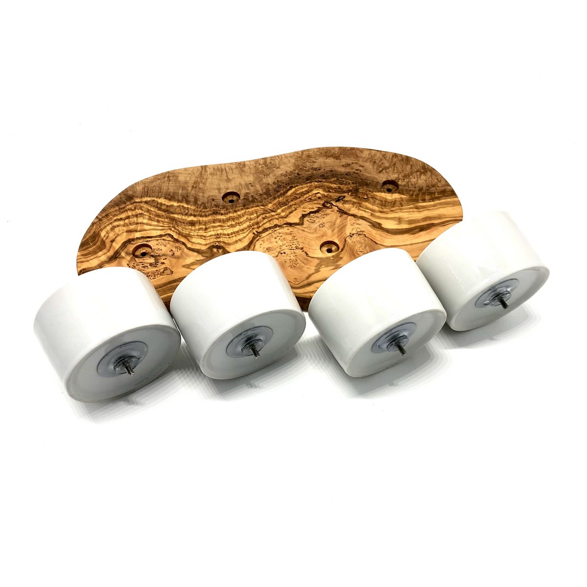 Plateau de service pour dips avec 4 petits bols en porcelaine