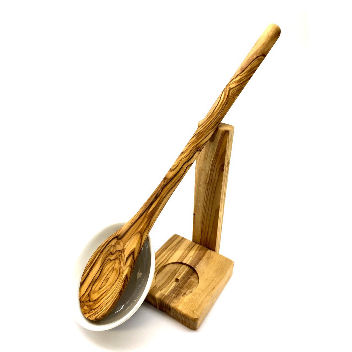 Porte-cuillère de cuisson avec cuillère de cuisson ronde