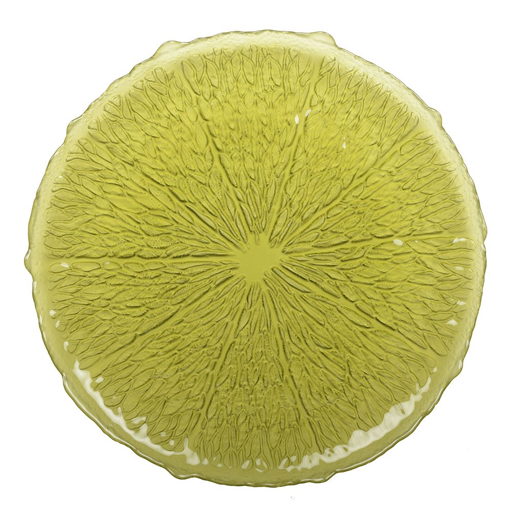 Assiette de présentation verte 34cm - citron