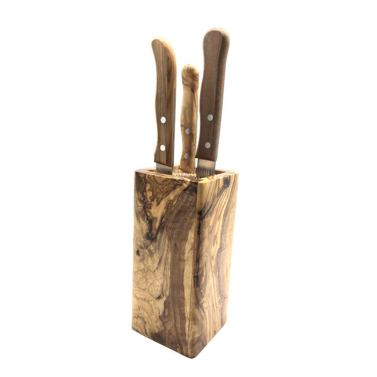 Bloc à couteaux DESIGN en bois d'olivier