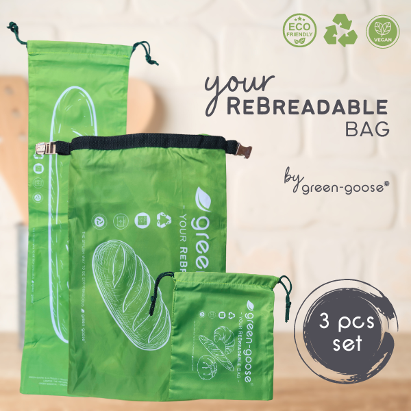 green-goose Ensemble de sacs à pain réutilisables en rPet