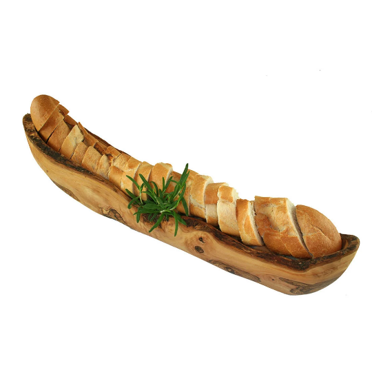 Bol à pain rustique en bois d'olivier 40 - 45 cm
