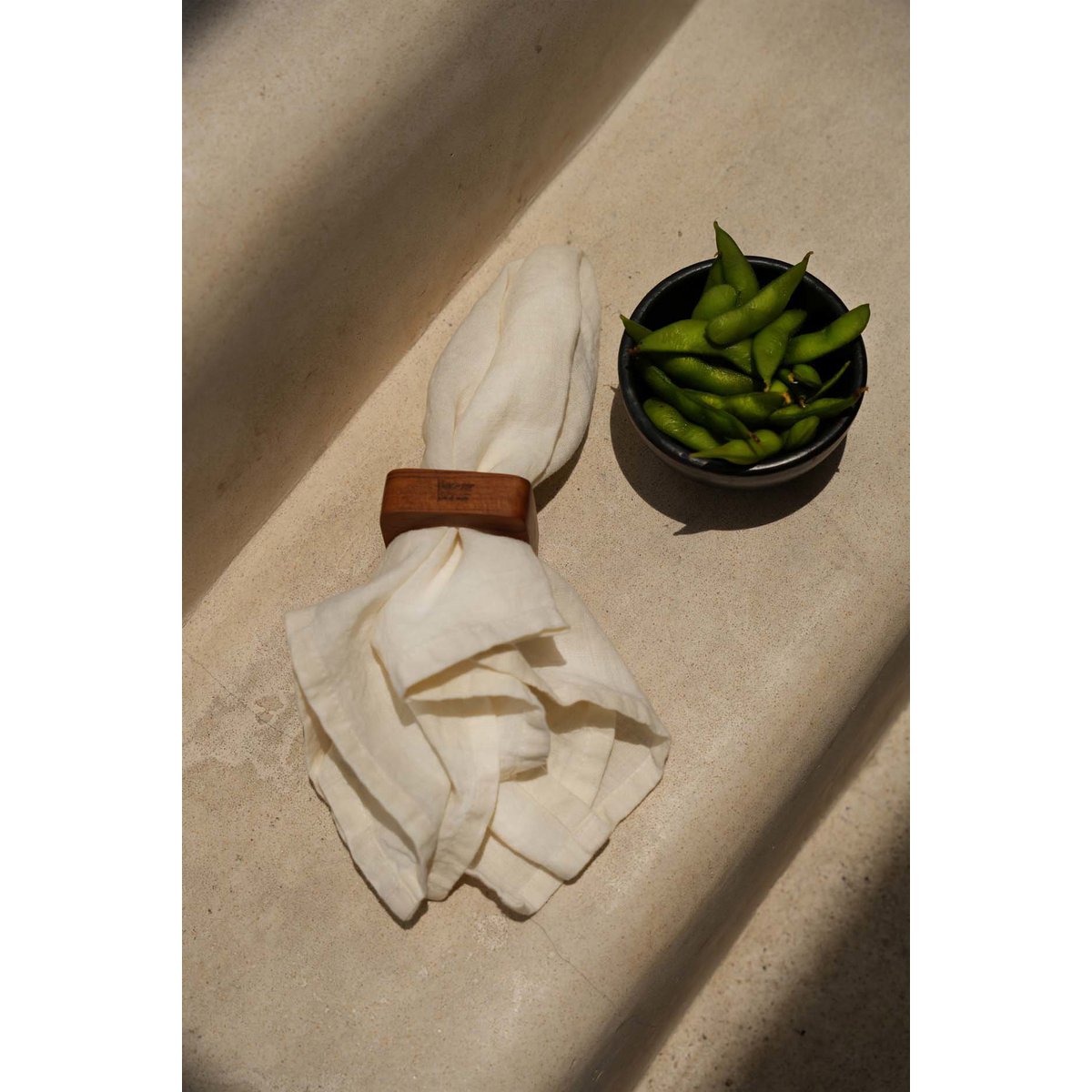 Serviette en Lin - Blanc - Lot de 4