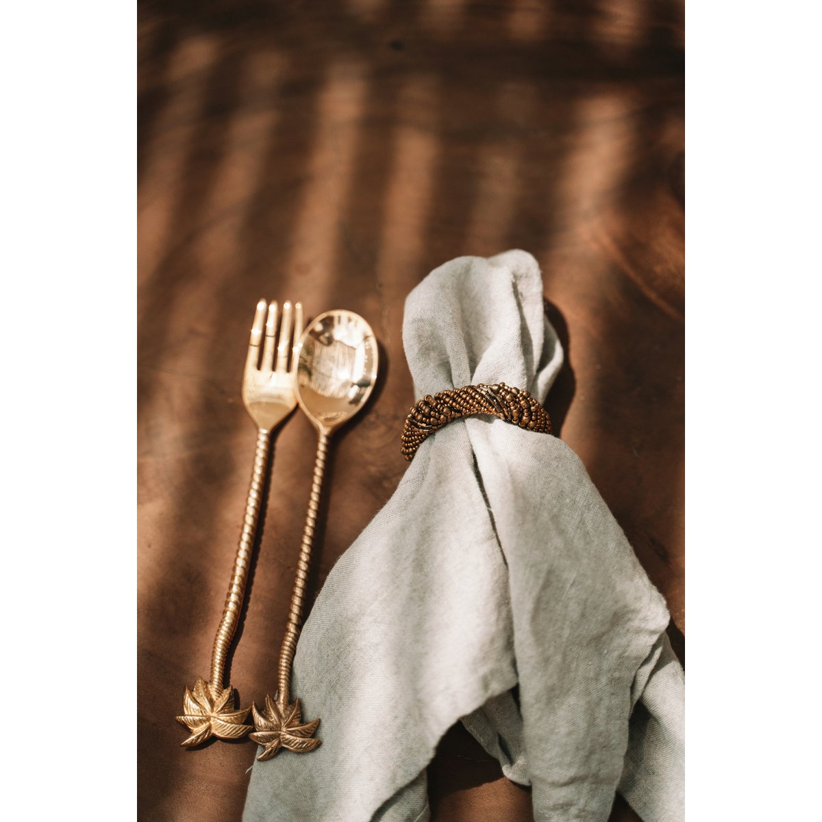 Serviette en Lin - Beige - Lot de 4
