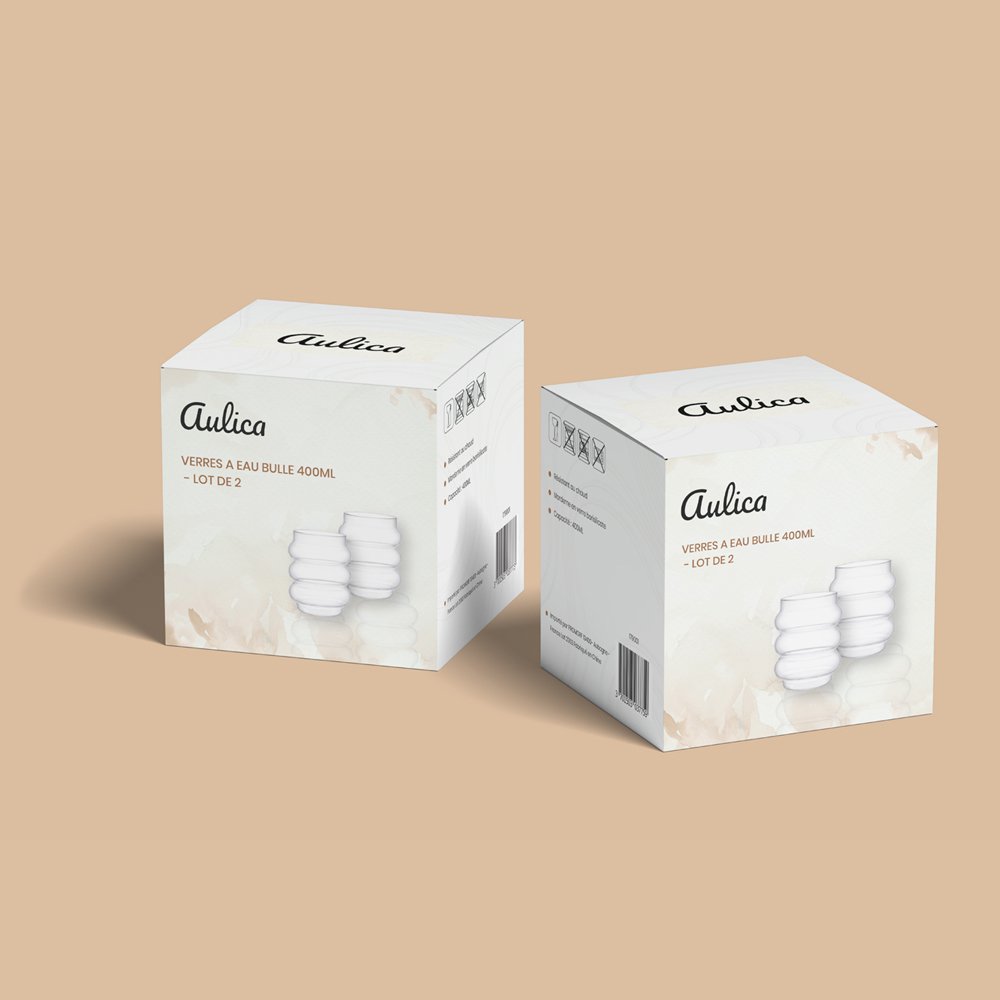 Verres à eau bulle 400ml - lot de 2