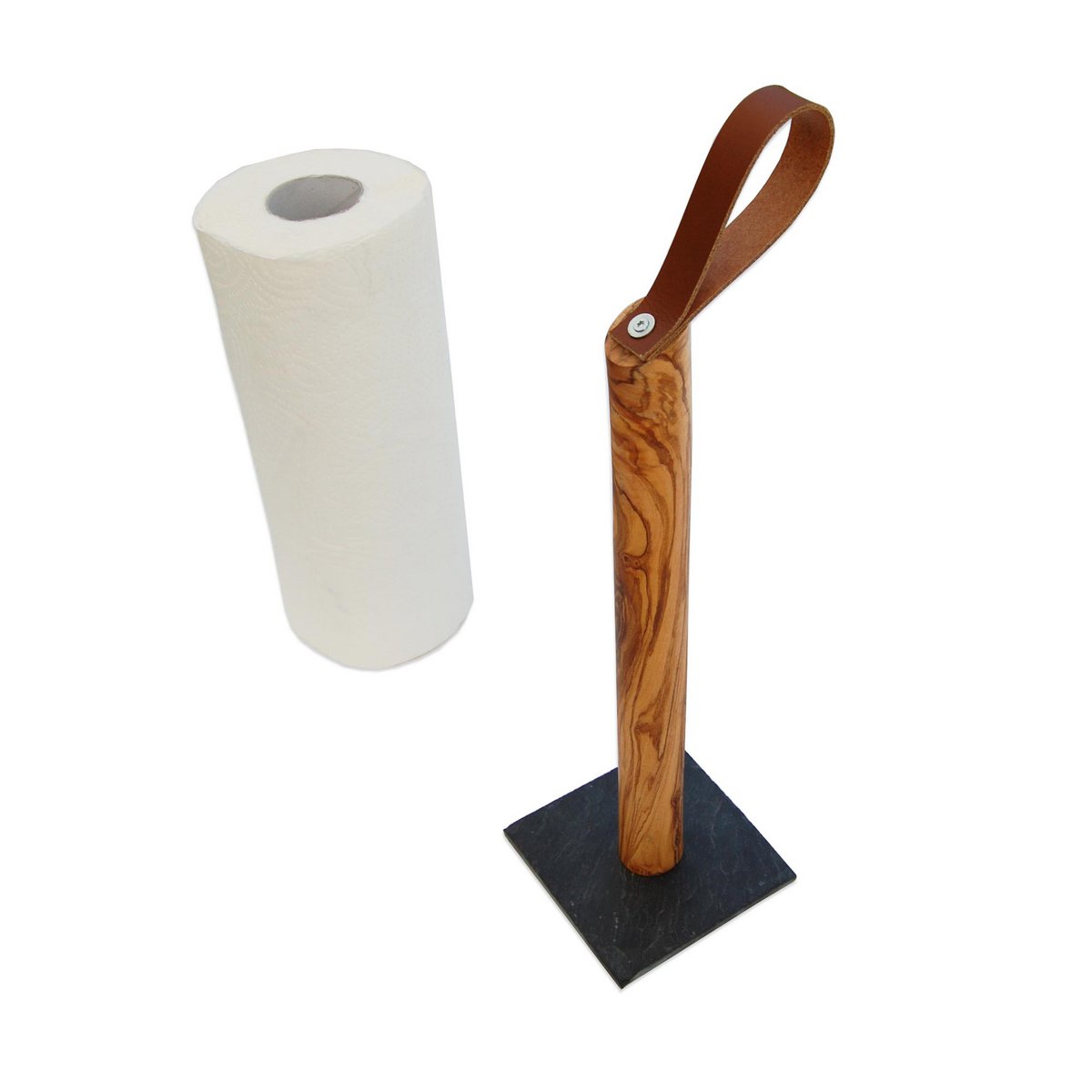 Porte-rouleau GALAXY en bois d'olivier
