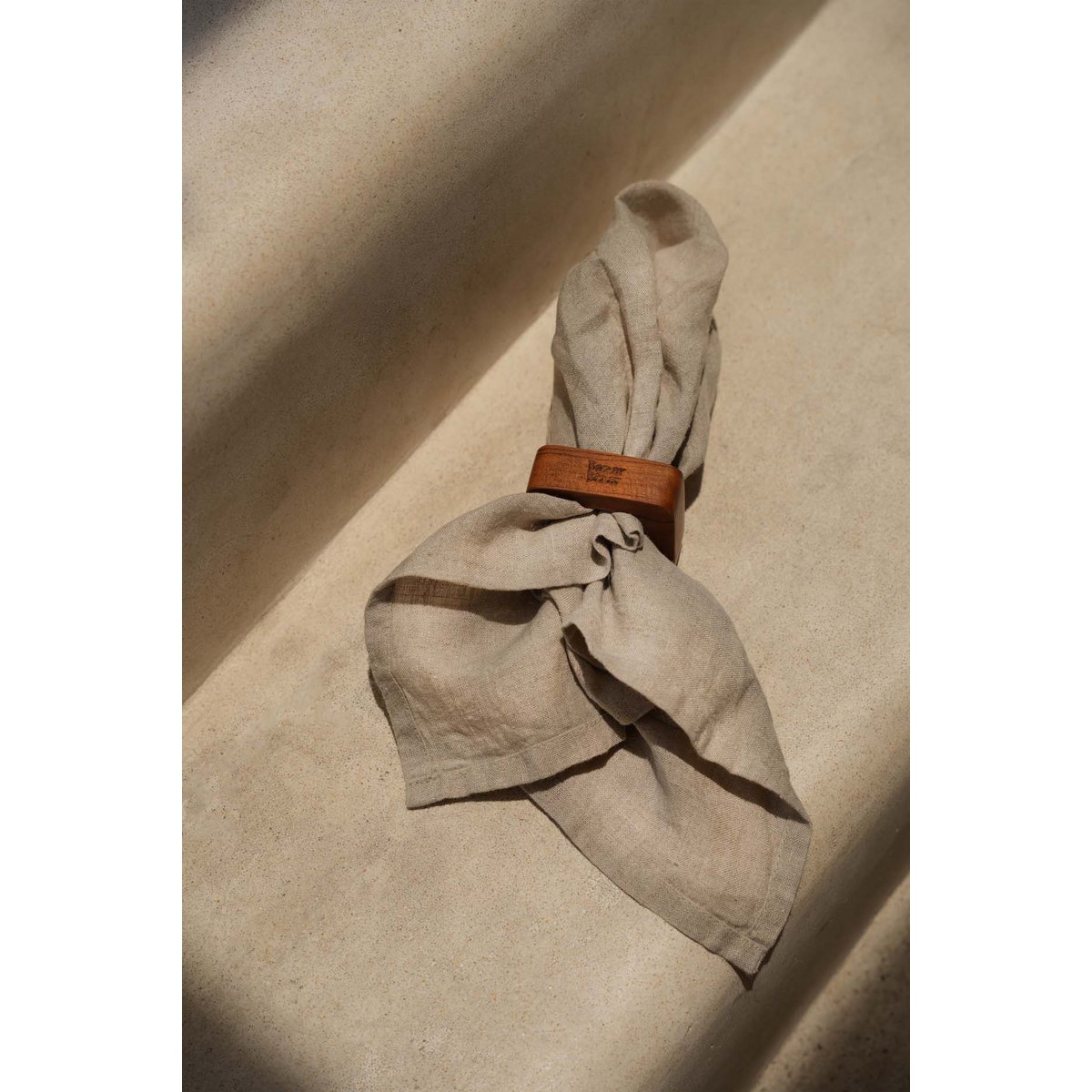 Ronds de serviette en racine de teck - Lot de 4