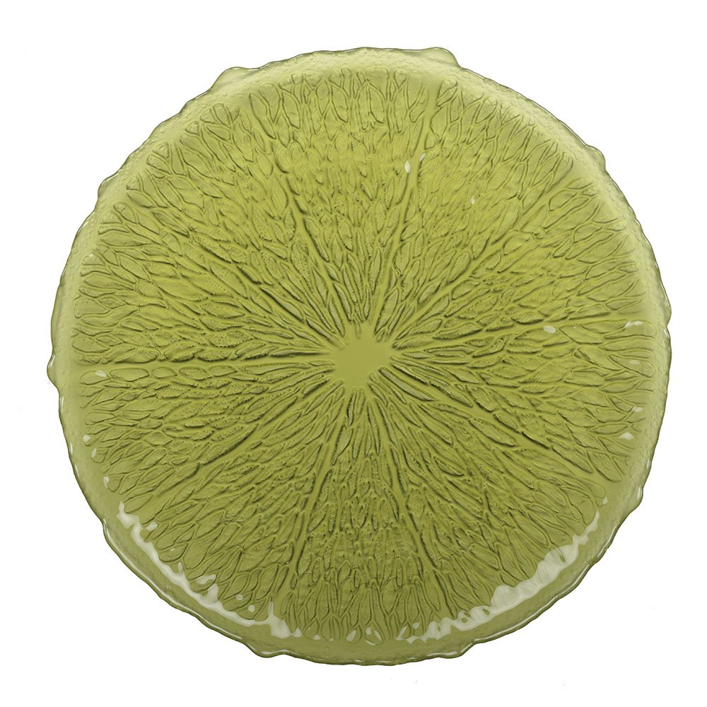 Assiette plate verte 28cm - citron