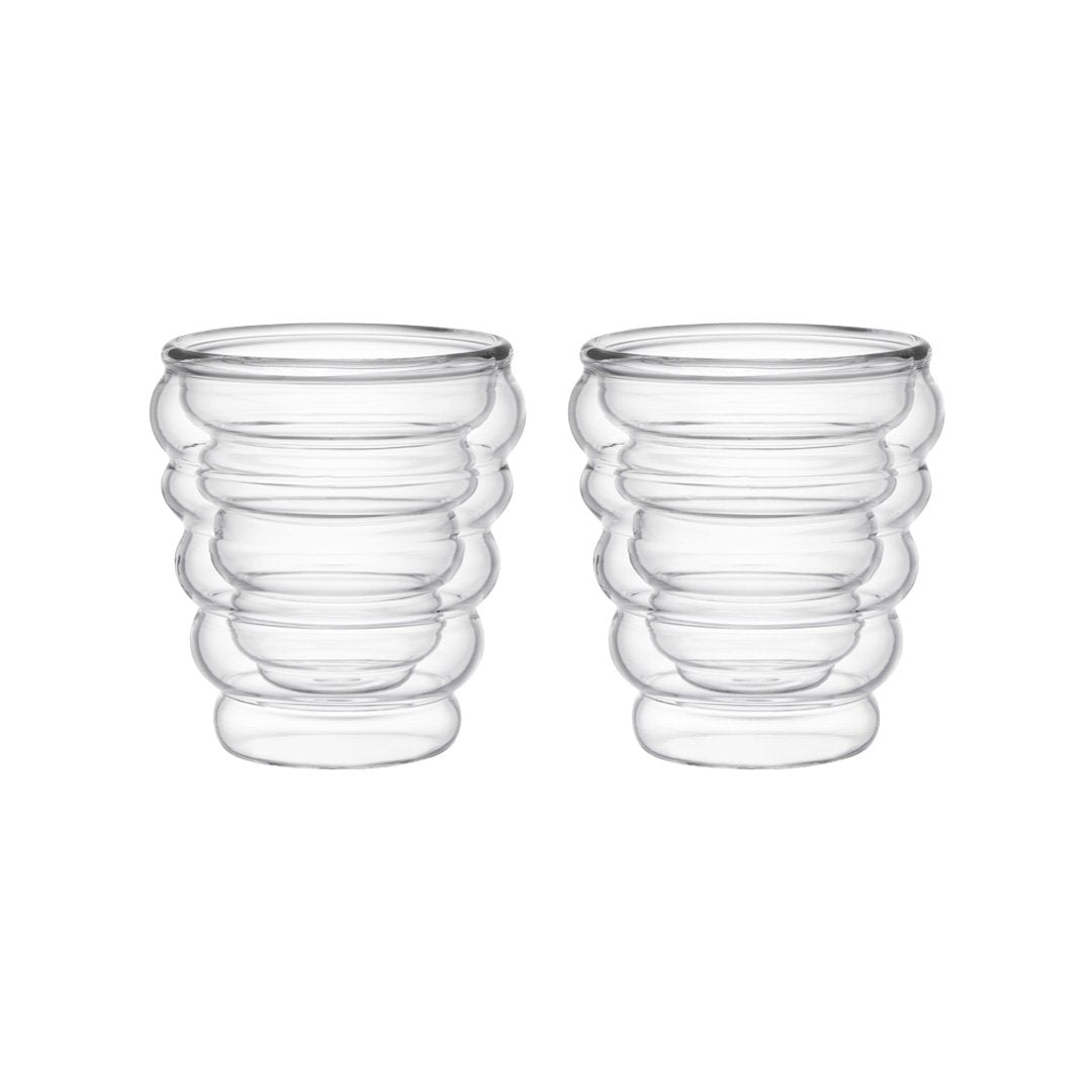 Tasses à thé et café double paroi vague 250ml - lot de 2