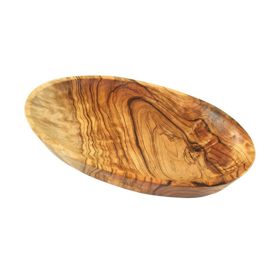Bol ovale moyen d'environ 15 - 17 cm x 9 x 4 cm en bois d'olivier