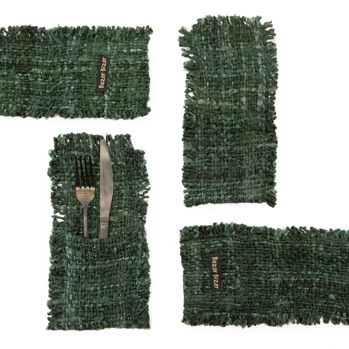 Porte-Couverts Oh My Gee - Vert Forêt - Lot de 4
