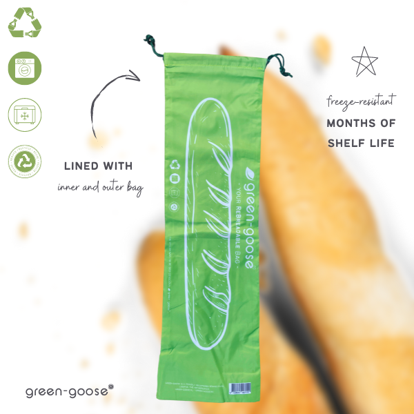 green-goose Sac à Baguette Réutilisable en rPet - 70x21cm