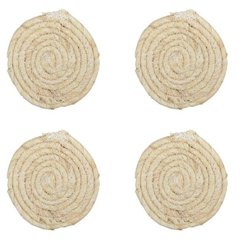 Dessous de verre rond en cordage - lot de 4