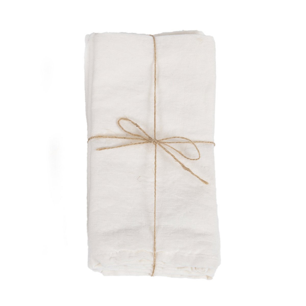 Serviette en Lin - Blanc - Lot de 4