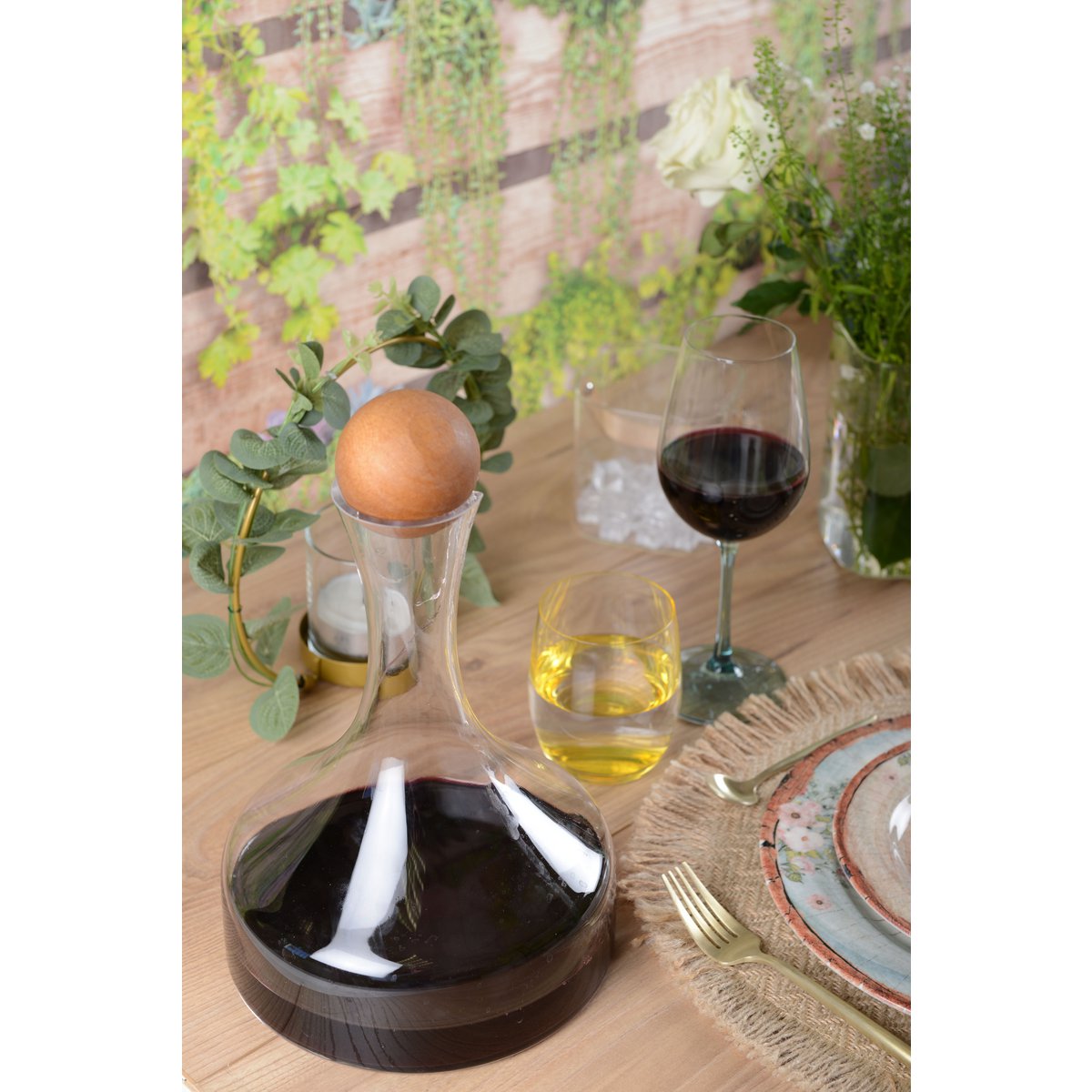 Carafe à décanter avec bouchon en bois
