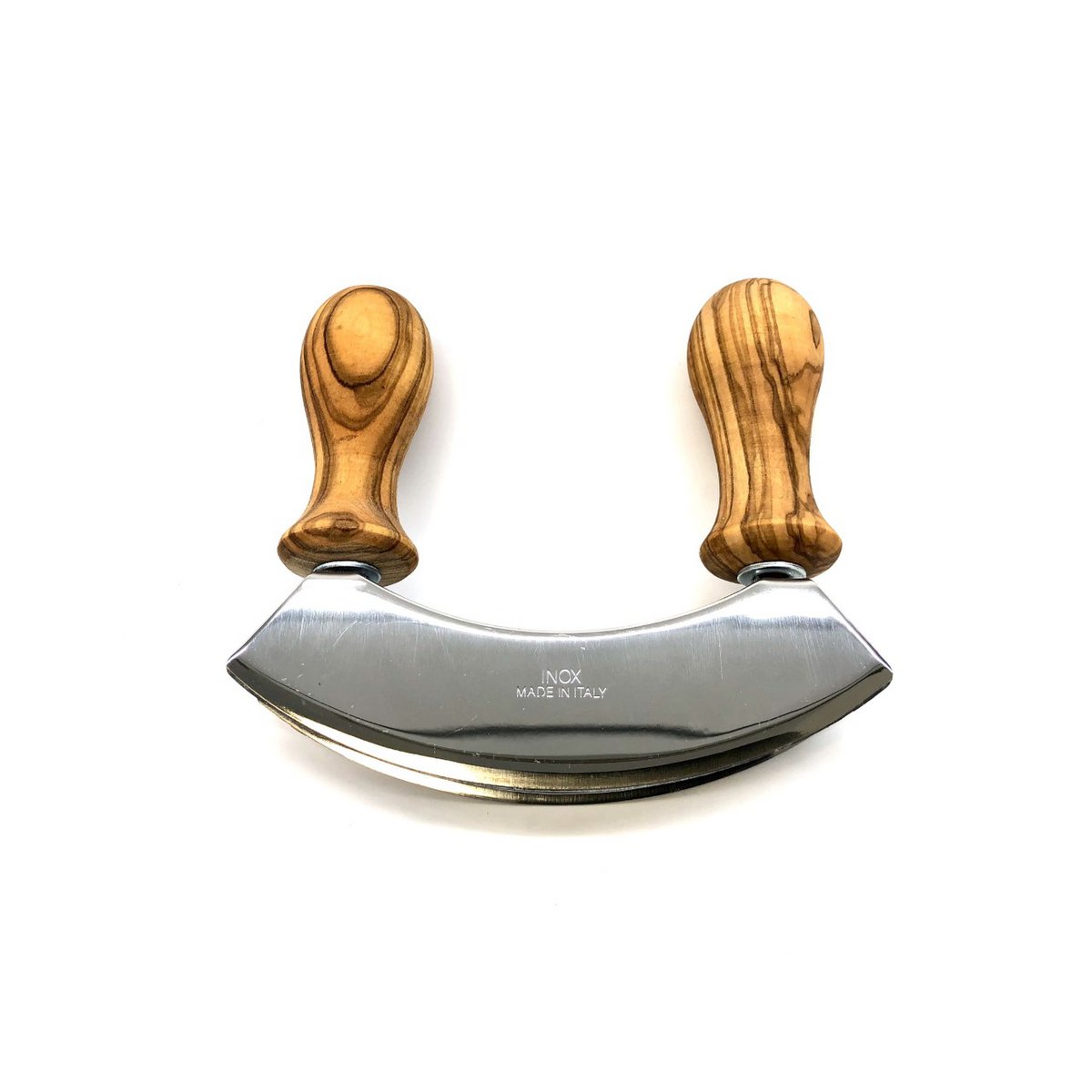 Couteau à hacher DESIGN double lame, poignées tournées