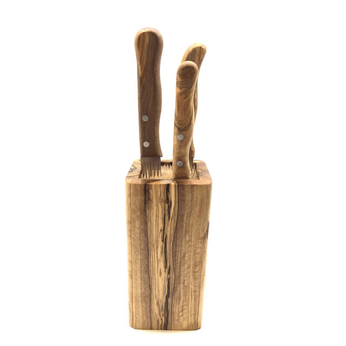 Bloc à couteaux DESIGN en bois d'olivier