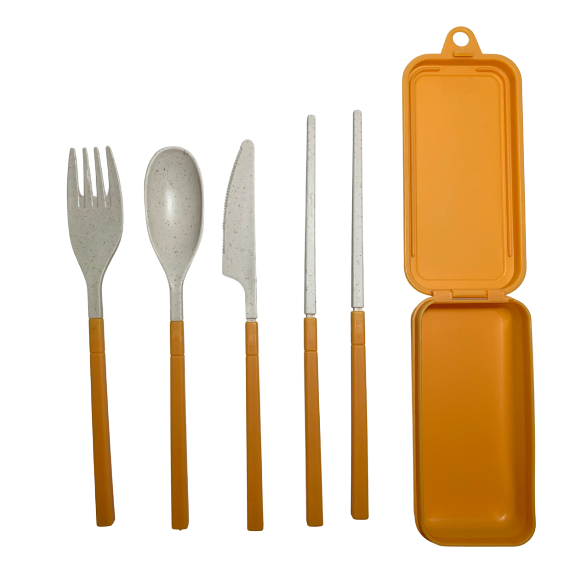 green-goose Ménagère Biosourcée Pliable - Orange - 4 Sets