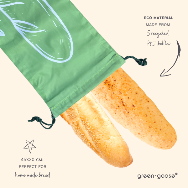 green-goose Ensemble de sacs à pain réutilisables en rPet