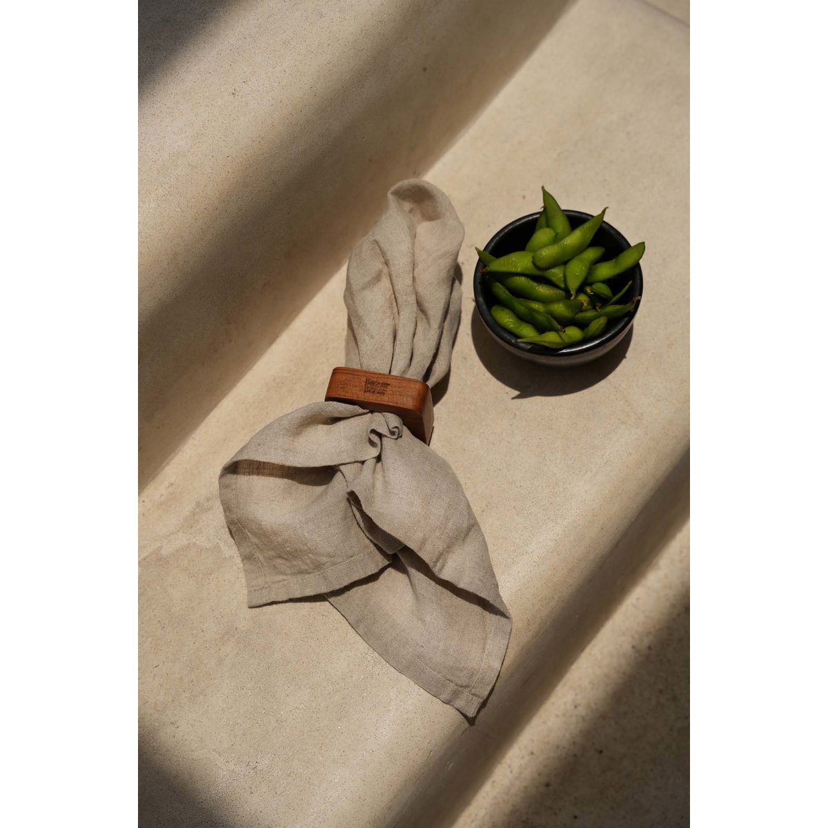 Serviette en Lin - Beige - Lot de 4
