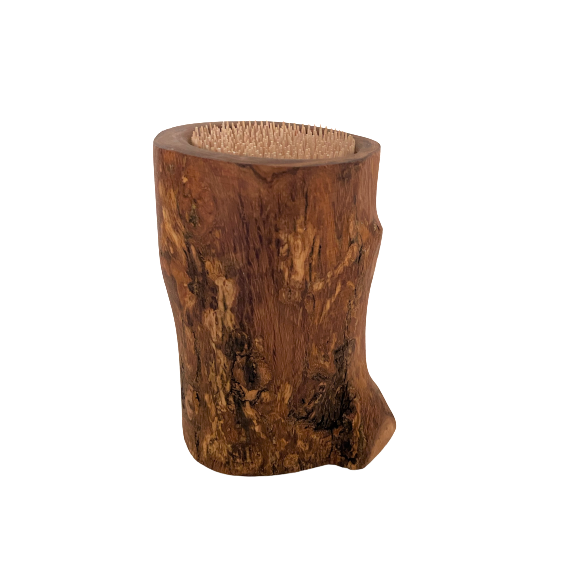 Bloc à couteaux DESIGN RUSTIC en bois d'olivier