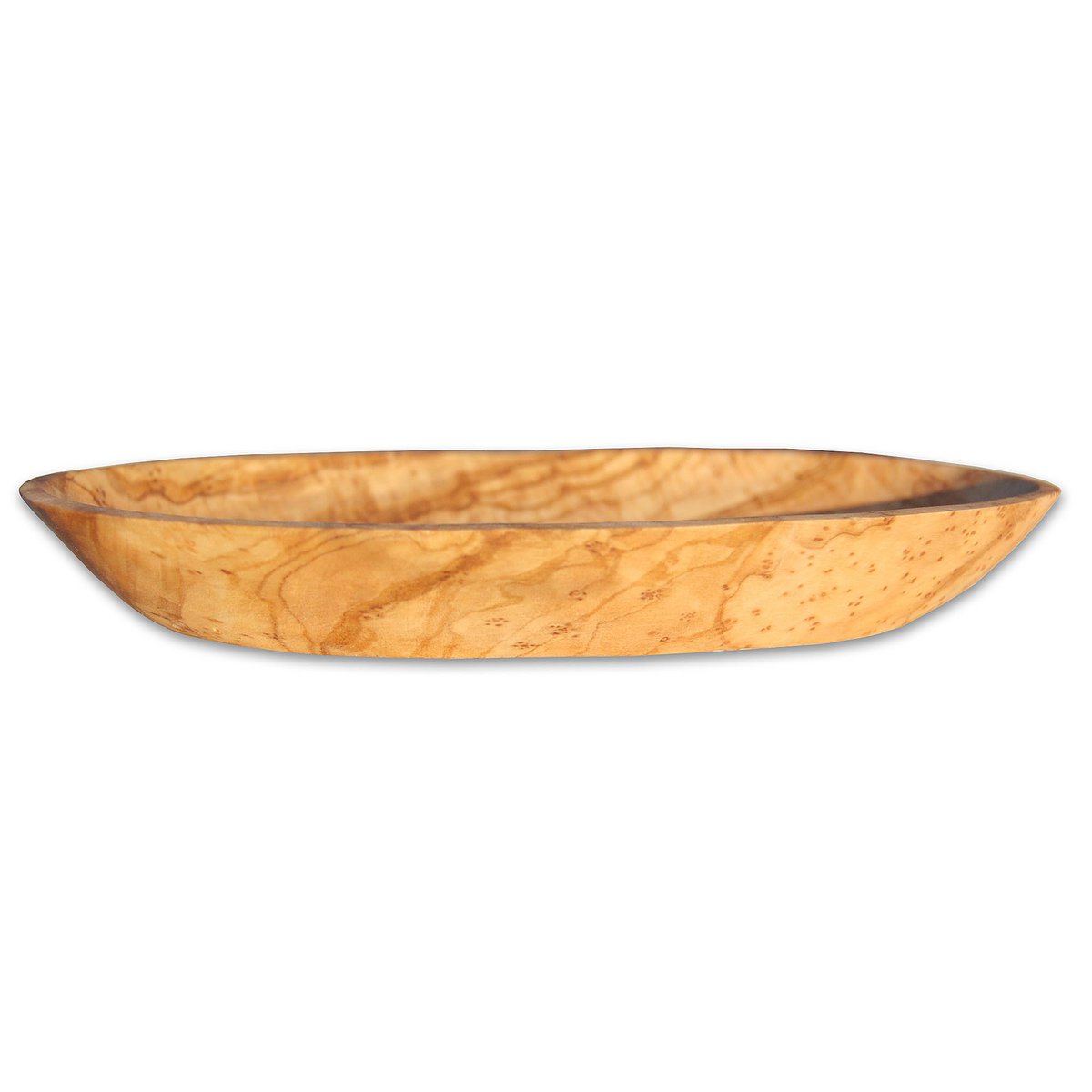 Bol ovale moyen d'environ 15 - 17 cm x 9 x 4 cm en bois d'olivier