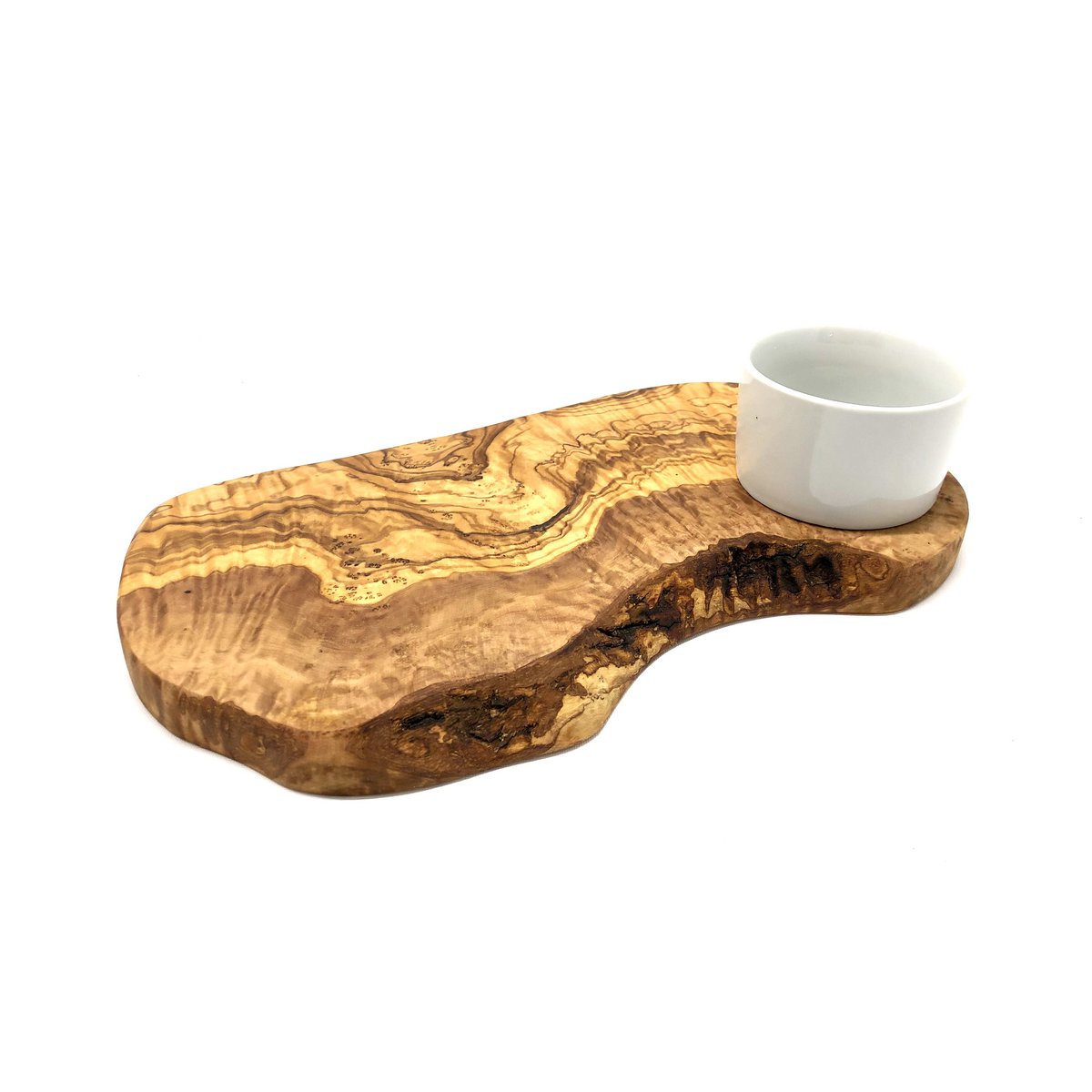 Planche à hamburger RUSTIC avec bol en porcelaine (longueur env. 40-44 cm)