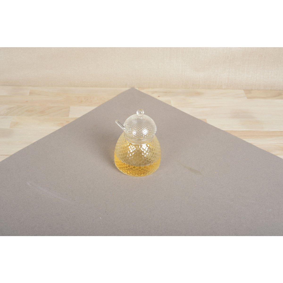 Pot à miel avec cuillère en verre 400ml
