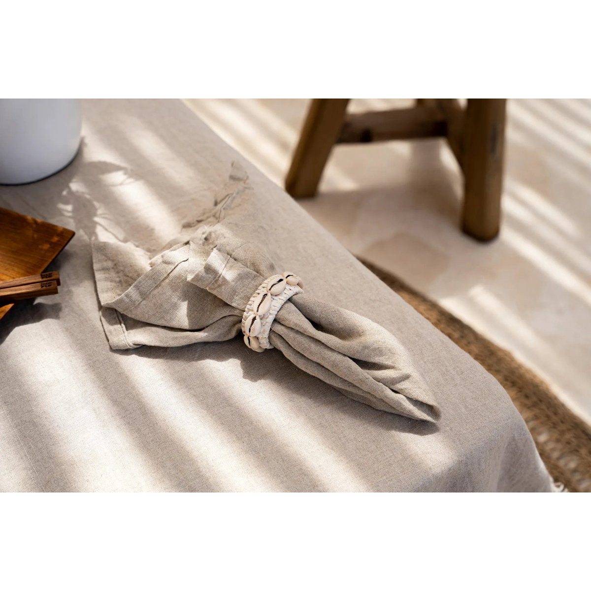 Serviette en Lin - Beige - Lot de 4