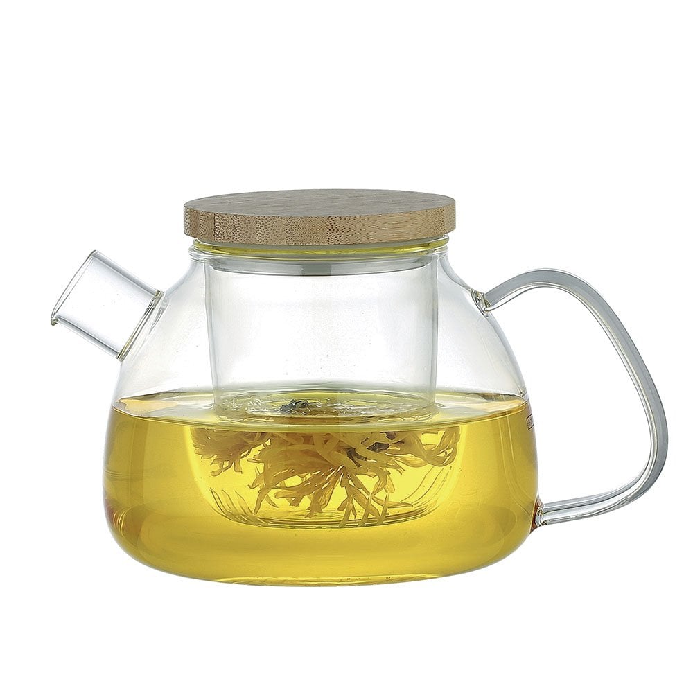 Théière 1l avec couvercle en bois