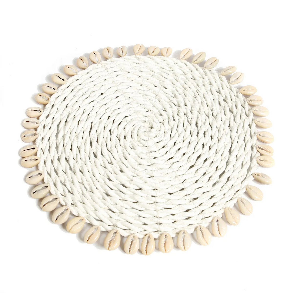 Coaster Seagrass Shell Pan - Blanc